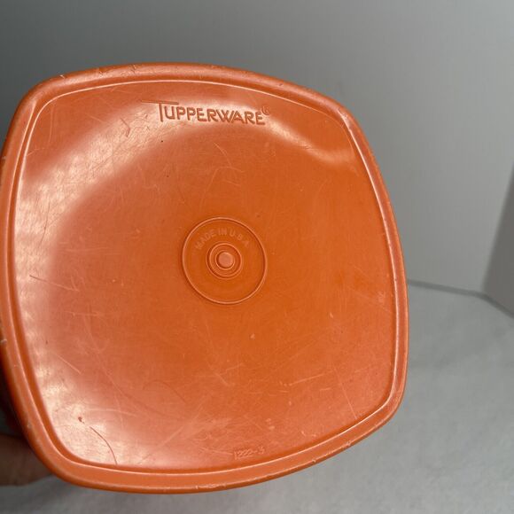 Folgers AromaSeal Vintage Tupperware 11” Tall Orange Black Lid Coffee Rare - Picture 7 of 15